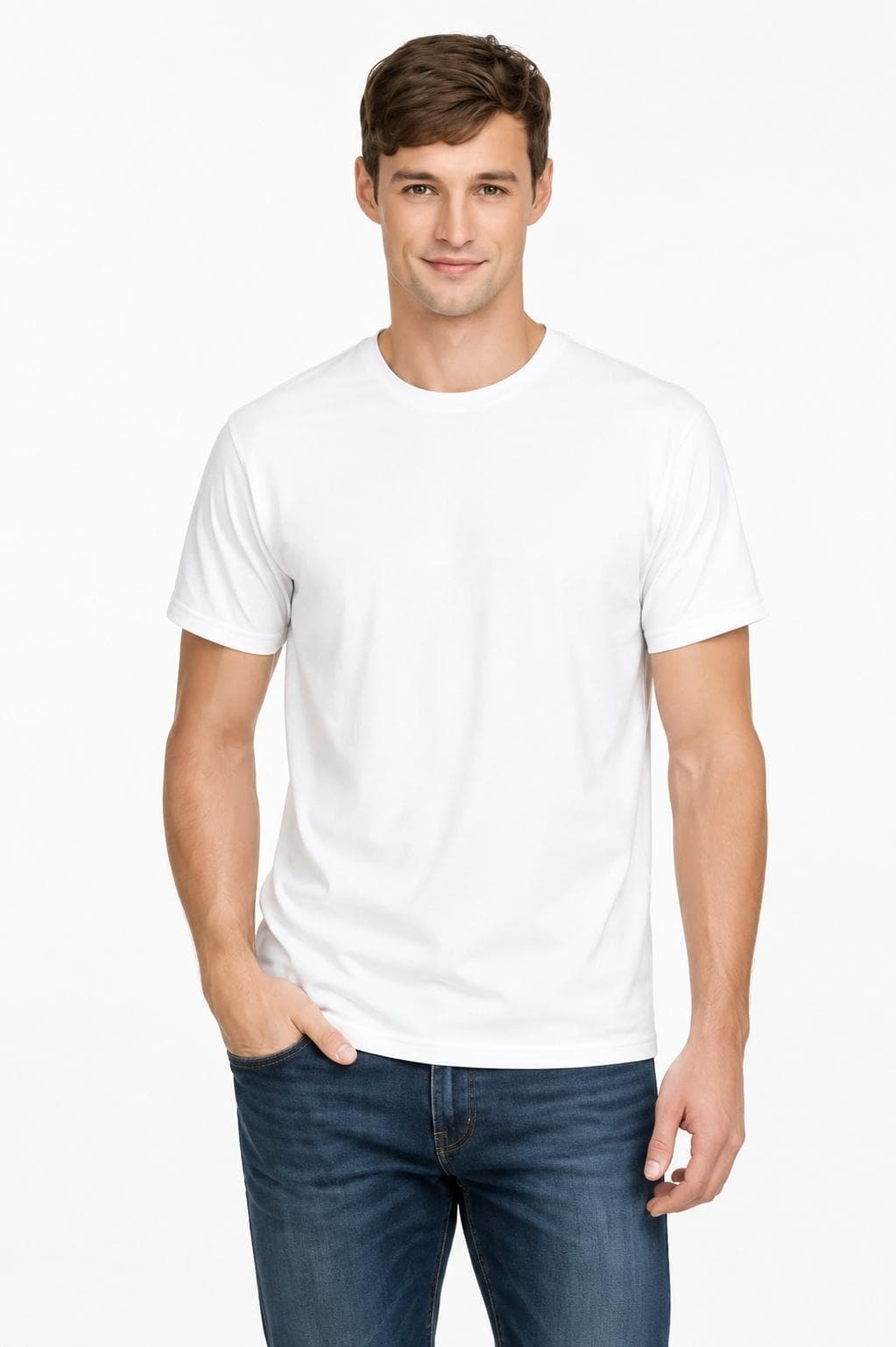 Plain Polyester Round Neck